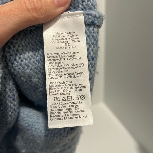 J. Crew Relaxed Turtleneck Sweater in Donegal Wool light blue CE715 cozy XS - Picture 3 of 6